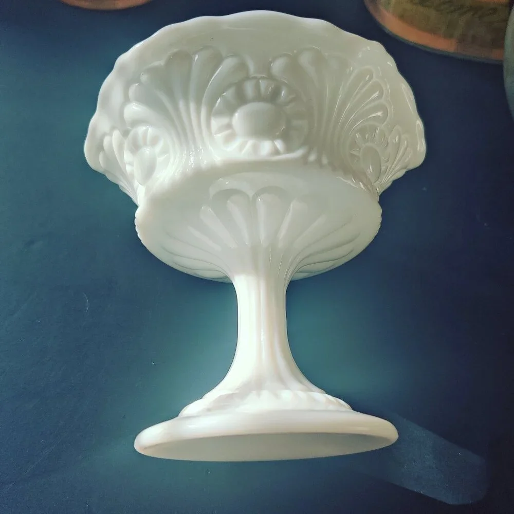 Fenton Compote in White Milk Glass, produced only in 1985. Tokyo Design 5